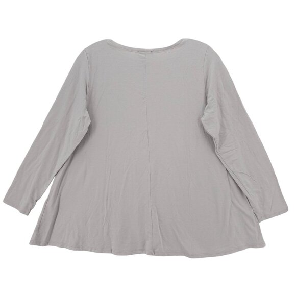 EILEEN FISHER Light Gray Long Sleeve A-Line Tee PETITE LARGE - READ! - Picture 5 of 8